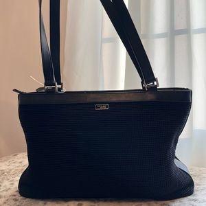 The Sak Elliot crochet black tote bag, woven shoulder bag, carry all